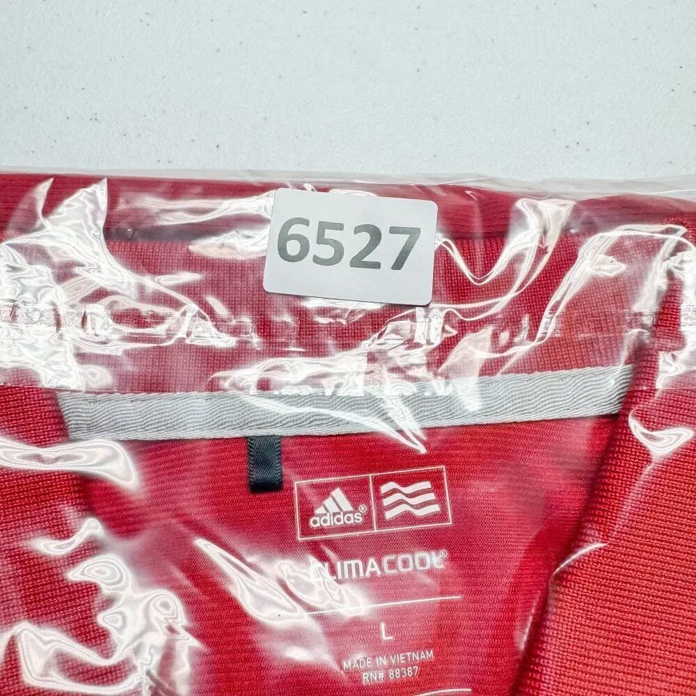 Adidas Golf Polo Shirt Mens Large Red Golfer Business‎ Casual Preppy Diamond Cup